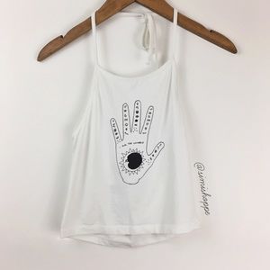 NEW Brandy Melville White Universe Sachi Halter